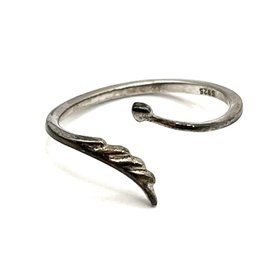 Vintage Sterling Silver Feather Wrap Ring, Size 7