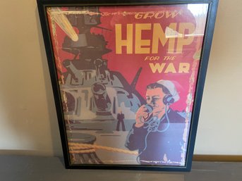 Framed War Poster 'Grow Hemp For The War'