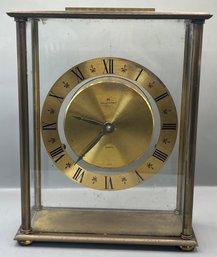 Vintage Brass Hamilton Quartz Mantle Clock