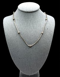 Vintage Italian Sterling Silver Beaded Chain Necklace