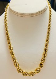 SIGNED MONET GOLD TONE GRADUATED ROPE NECKLACE