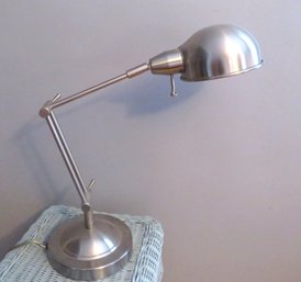 Brushed Silver Gooseneck Desk Lamp