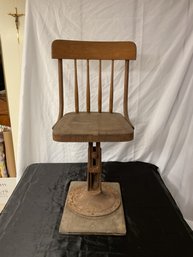 Antique Adjustable School Desk Chair