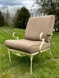 A Vintage Wrought Iron Arm Chair, C. 1940's, Possibly Woodard