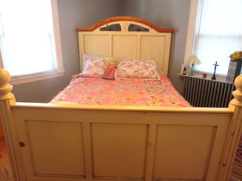 Double Bed Headboard Footboard Frame Shabby Chic Wood