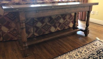 Beautiful Wooden Console Table With Expandable Leaves