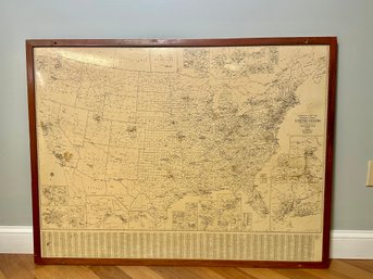 Large Quality Made American Map Company  Lam-O-Tex Heavy Weighted US Map