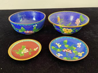 Chinese Enameled Style Bowls And Dishes