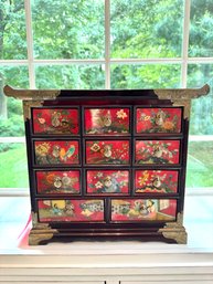 Petite Asian Lacquered Storage/Jewelry Chest