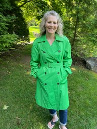 Anne Klein Green Rain Jacket Size 6