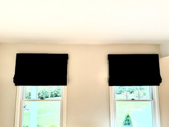 PAIR Custom Shade Store Black Linen Lined Shades  (LOC: W1)