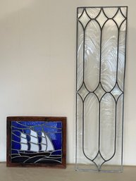 Lot Of 2 Stained Glass Panels.