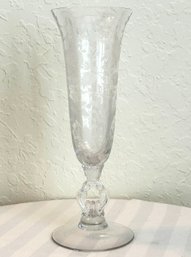 A Large Vintage Etched Glass Vase