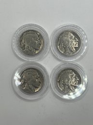 4 Buffalo Nickels 1920, 1927, 1928, 1929