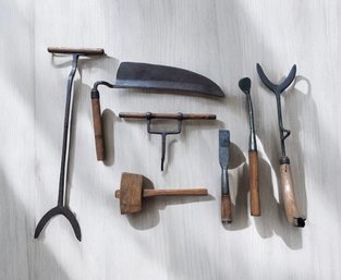 PAM  Six  Primitive Tools In Oak & Pine