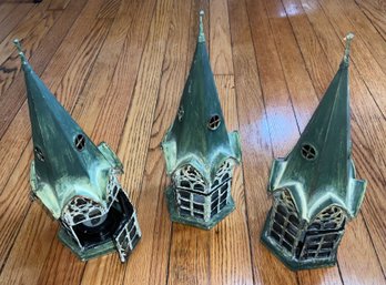 Set Of 3 Cathedral Votive Candle Holders