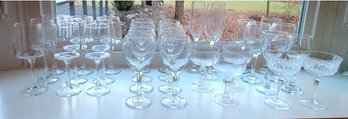 Large Lot Of Wine Glasses & Champagnes