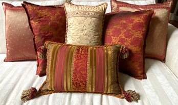 Six Custom Silk Throw Pillow - Various Sizes