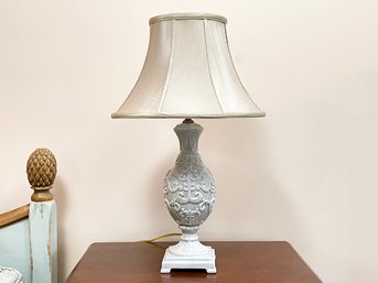 A Vintage Chinese Export Ceramic Table Lamp With Craquelure Finish