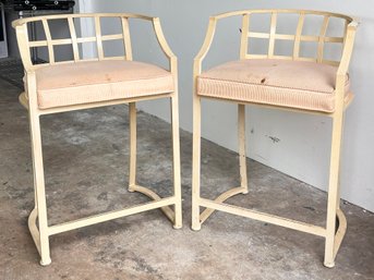 A Pair Of Vintage Wrought Iron Counter Stools