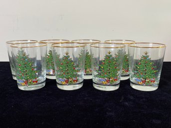 Set Of 8 Cuthbertson Christmas Tree Glasses