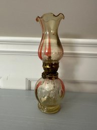 Red And Clear Glass Oil Lamp