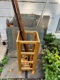 Songmics Bamboo Mission Style Umbrella Stand