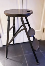 Metal And Wood Foldable Step Ladder/Stool With Saftey Pins