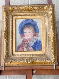 Small Signed Oil On Canvas In Ornate Gilt Frame