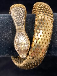 Vintage Whiting & Davis Gold Mesh Coiled Snake Bracelet 26