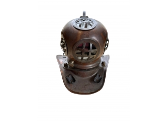 Vintage Brass And Copper Scuba Diver Helmet Sculpture