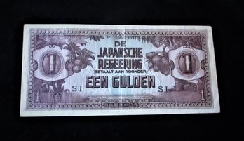 WW II, Japanese Government One Dollar (EEN GULDEN) Dutch Bill