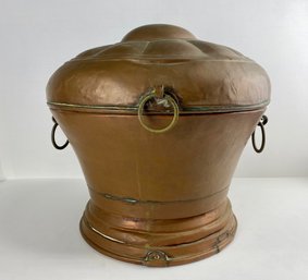 Large Copper Hinged-Lid Vessel