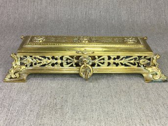 Fabulous Antique French Brass / Bronze Inkwell / Inkstand - Amazing High Quality Details - Very Well Made
