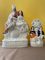 Pair Of Antique  Porcelain Figural Decors .