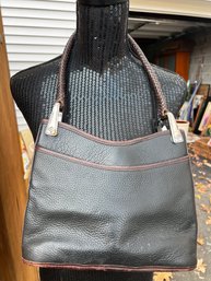Brighton Black Pebble Grain Leather Handbag