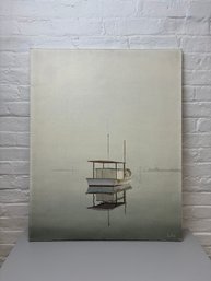 Marine Painting (Oil On Canvas) By John Lutes, Signed (c. 1978)