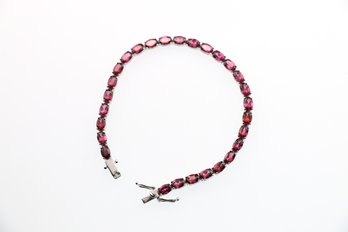 Sterling Silver Garnet Tennis Bracelet