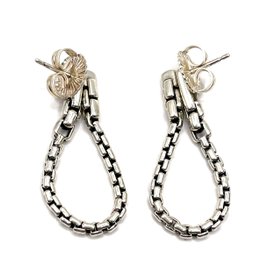 Vintage JAI Designer Sterling Silver Versatile Chain Earrings