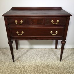 Very Nice Vintage 1930s / 1940s Server / Small Sideboard - Mahogany Fluted Legs - Brass Hardware - Nice !