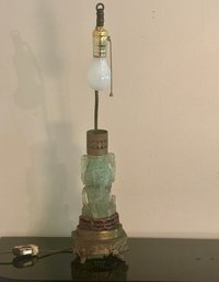 Early 20th Century Chinese Quartz Jadeite Table Lamp