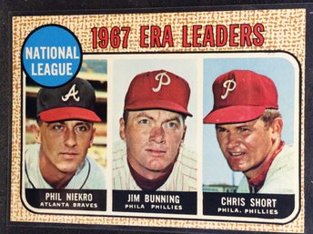 1968 Topps '67 NL ERA Leaders Niekro-Bunning-Short - K