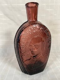 Benjamin Franklin Amethyst Glass Bottle Glass House 1888 Wheaton Millville NJ 7.25' No Chips