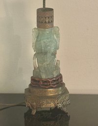 Early 20th Century Chinese Quartz Jadeite Table Lamp