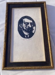 SUPERB Signed LEONARD BASKIN Limited Edition Woodblock- Titled CONRAD