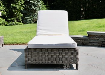 3 Of 3 Pottery Barn Torrey Wicker Outdoor Chaise Lounge $1499