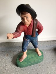 Vintage Concrete Sombrero Man Lawn Jockey