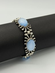 Gorgeous Artisan Made Chalcedony & Sterling Silver Bracelet