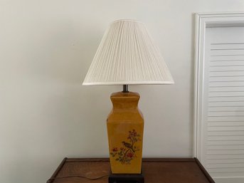 1970s Large Burnt Orange Bird & Butterfly Table Lamp