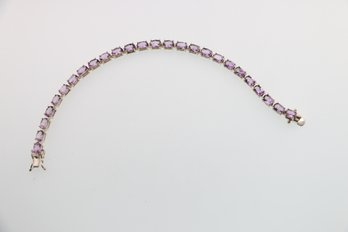 Sterling Silver Amethyst Tennis Bracelet